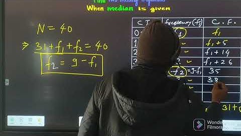 the median of the following frequency distribution is 32.5 find values of F1 and F2