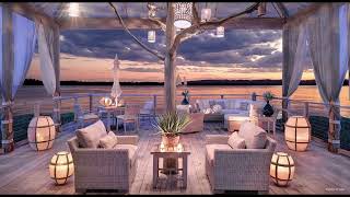 Seaside Cafe Ambience (No Music) 🌊 Foamy Waves Sound - Sunset Cafe by Blissful Dreams 10,421 views 2 years ago 2 hours