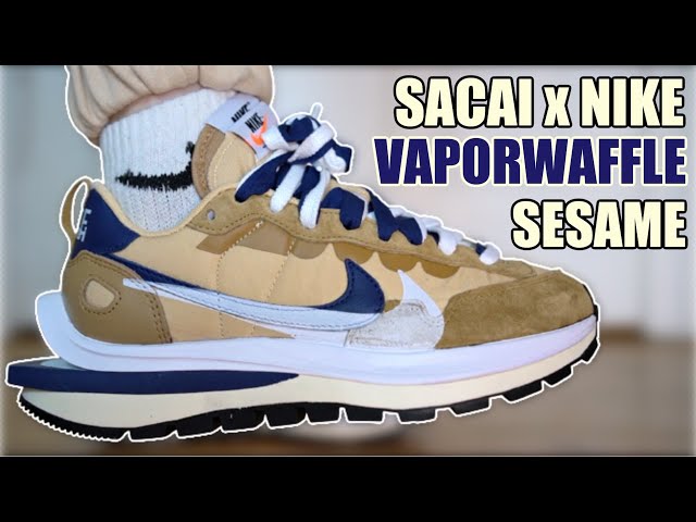 NIKE SACAI VAPORWAFFLE SESAME BLUE VOID REVIEW & ON