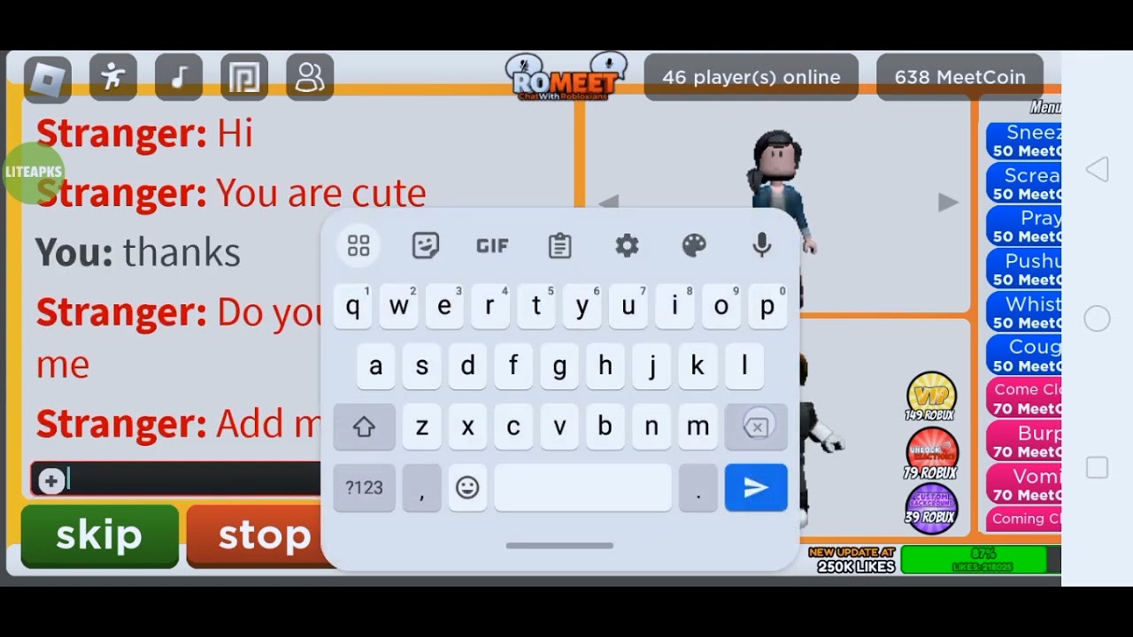 Ro Meet Script playing ro-meet with random people subscribe and like enjoy - YouTube