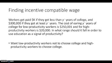 Labor Economics- Signaling model of education