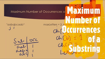 Maximum Number of Occurrences of a Substring | LeetCode 1297 | Coders Camp