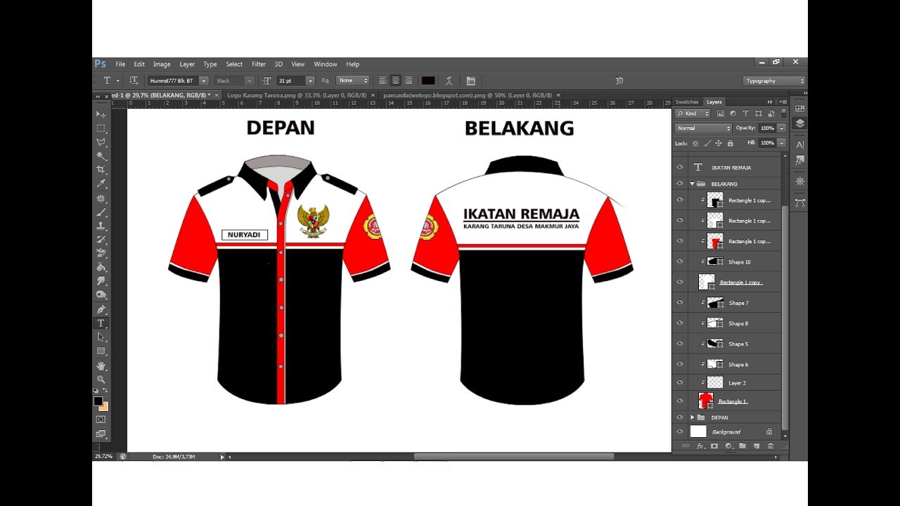 Template Desain Baju Pdh