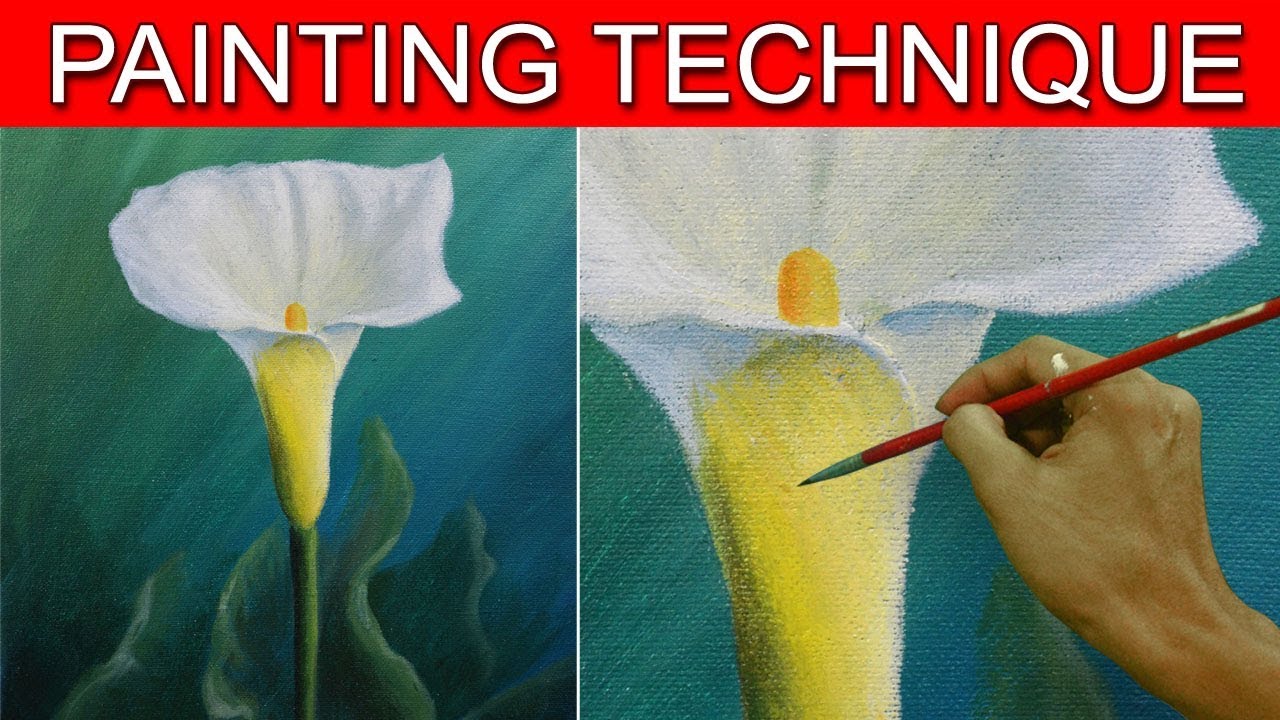 How to Paint a Calla Lily Flower in Easy Step by Step Acrylic Full
