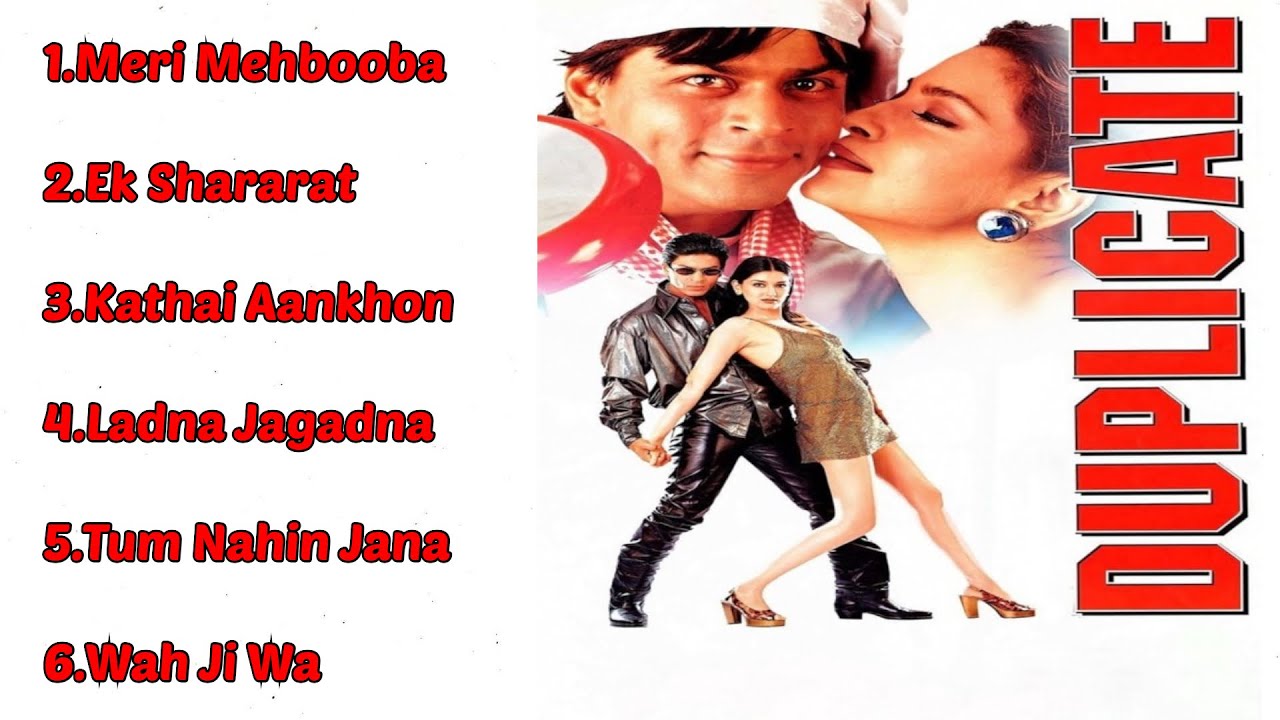 Duplicate Movie All Songs  Jukebox Audio Album  SRK  Juhi  Udith Alka  Abhijeet 