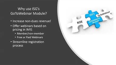 ISG GoToWebinar Module For iMIS