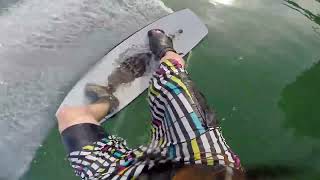 Wakeboard Freestyle Jump Cable Kazichene Bulgaria Tantrum FS540 Backroll to switch Toeside
