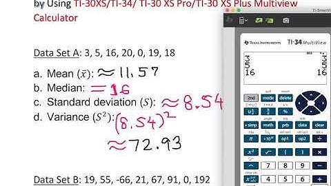 How to find Mean, Median, and Standard Deviation (via TI-30XS, TI-34, TI-30XS Pro, or TI-30 XS Plus)