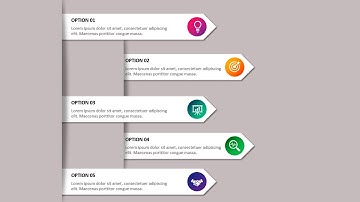 Create 5 Options Infographic Slide in PowerPoint. Tutorial No.: 967