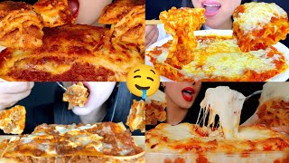 best cheesy lasagna big bites mukbang compilation pt.1