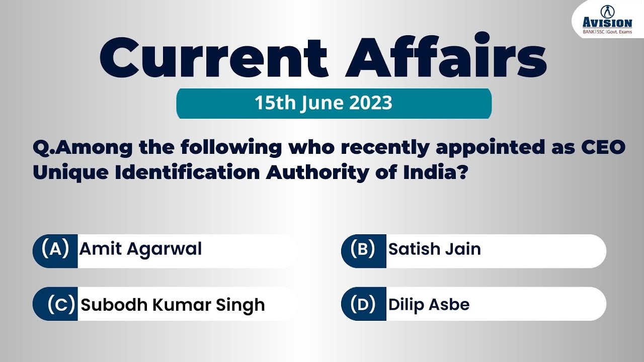 Daily Current Affairs in hindi | June 15th 2023 | Avision # ...