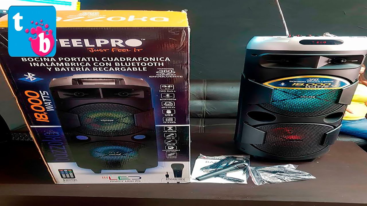 Bocina Portatil Steelpro Bazzoka 4 Woofers Sonido