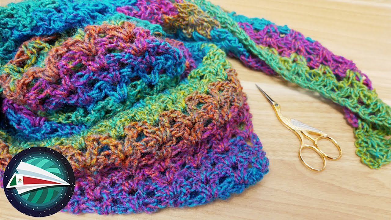 Chal triangular en punto V | Super sencillo perfecto para el invierno