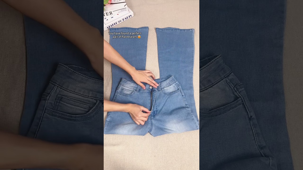 Stylish colorblock flare leg jeans for plus size women 