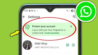 Whatsapp | Protect your account Log in with your face, fingerprint or screen lock. Create passkey