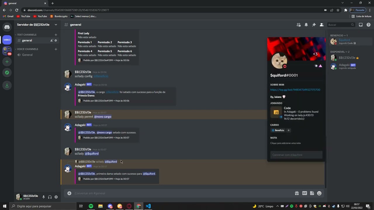 Discord Bot Comando First Lady || Primeira Dama