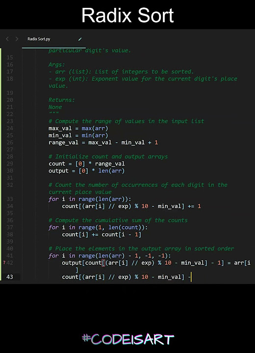 Radix Sort Code in Python | Sorting Algorithms | Python Coding Tutorial ...