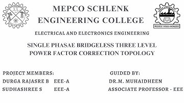 Single-Phase Bridgeless Three-Level Power Factor Correction Topology| EEE Project| Power Electronics