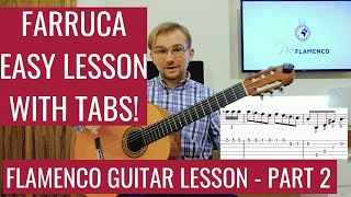 Video thumbnail of "Farruca Falseta Flamenco Guitar Lesson with TABS - EASY Flamenco Guitar Lesson for Beginners"