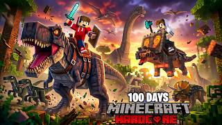 We Survived 100 Days in a Abandoned Dinosaurs City on Minecraft Hardcore