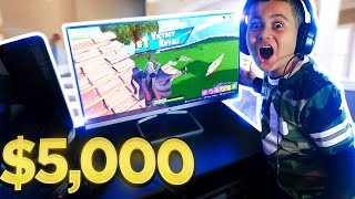 *SURPRISING* MY LITTLE BROTHER WITH AN INSANE GAMING SETUP!!! (EPIC REACTION!!) - FORTNITE