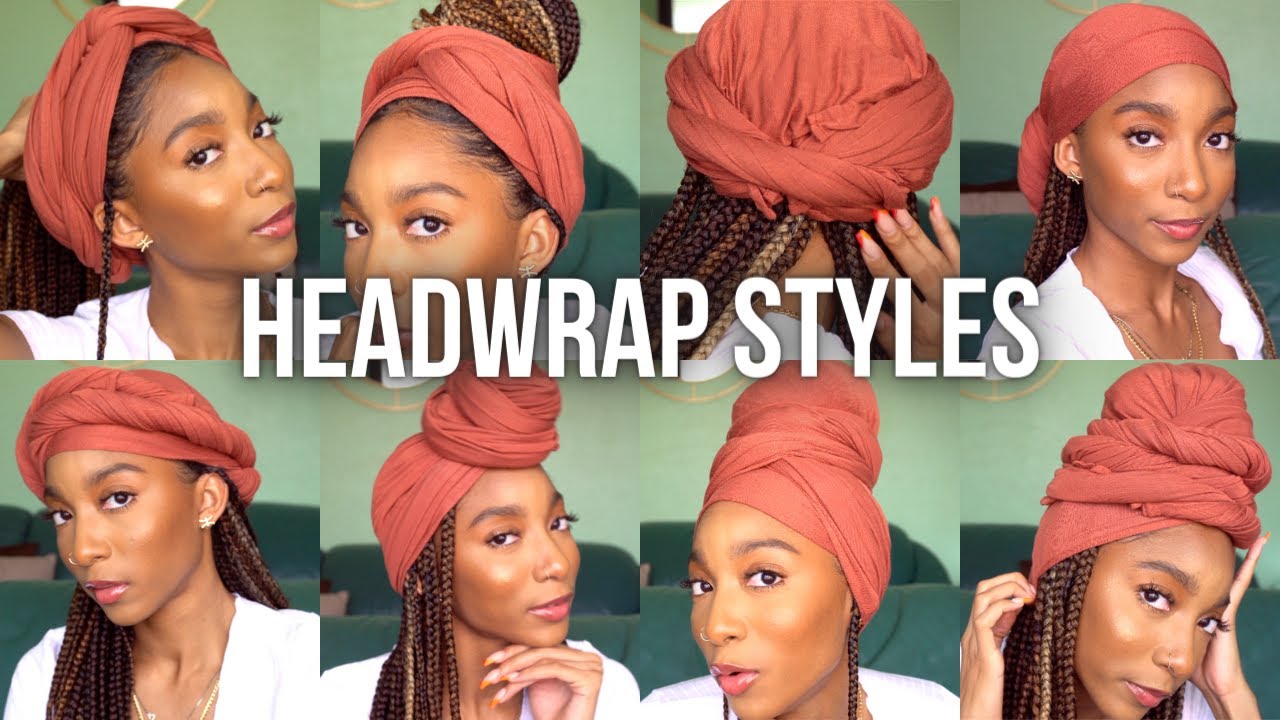 QUICK & EASY HEAD WRAP/TURBAN STYLES (Works for Braids or Natural Hair!)|  JaiChanellie - YouTube
