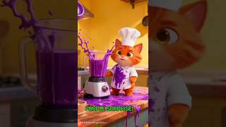 "Chef Cat Ka Epic Kitchen Disaster! 😂 Pancake Fail + Purple Explosion" #cat #funny #cute