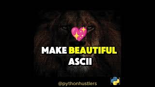 Celebrity Create ASCII art generator in Python quick! #pythonforbeginners #pythonprogramming #pythontutorial Profile