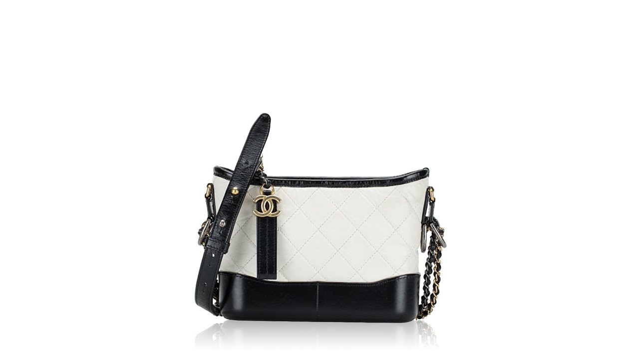 chanel gabrielle bag black and white