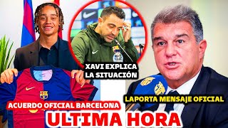 🚨ULTIMA HORA: PRIMER FICHAJE OFICIAL DEL BARCELONA - LAPORTA MENSAJE OFICIAL A XAVI