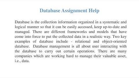 Database Assignment Help assignmentscholar