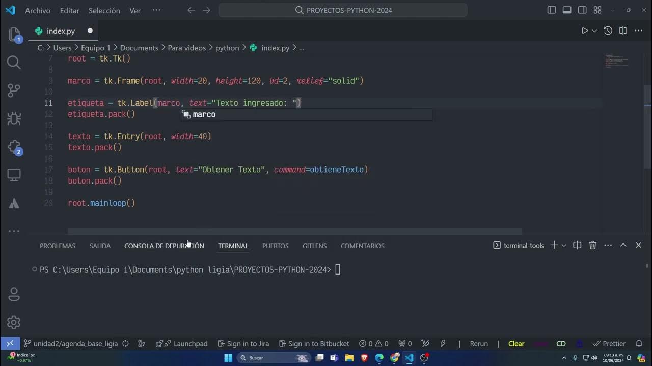 Ventanas con Python VII agragando Frames - YouTube
