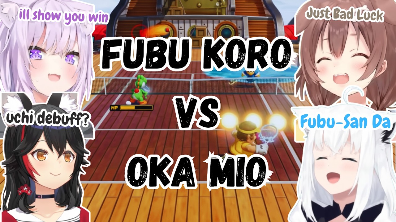 The 'Mio Debuff' Is Real?! Okayu Carries Hard in Mario Tennis | Hololive Gamers