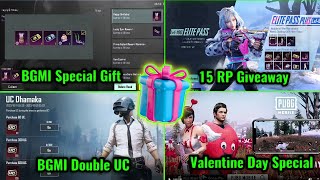15 RP 🎁Gifts For You | BGMI Double UC Event Release Date | BGMI Special Gift | Valentine Day Mod..