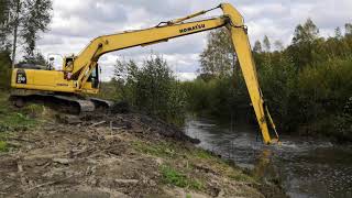 Beavers rebuilt two dams. Long Arm Excavator Busting