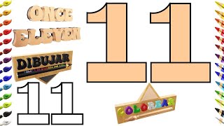 How Draw to Number ELEVEN (11) - Como dibujar el Número 11 ONCE