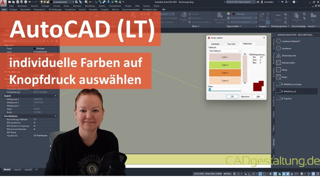 AutoCAD (LT) Tipp: individuelle Standardfarben per Knopfdruck auswählen