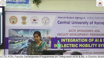 AICTE-ATAL FDP on "Integration of AI & ML in Electric Mobility Systems", Dept. of EE CUK SESSION 1