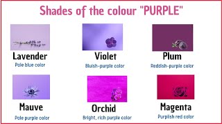 Lesson 102:  Basic Colours and 72 Different Shades of The Colours with explanations  #colours