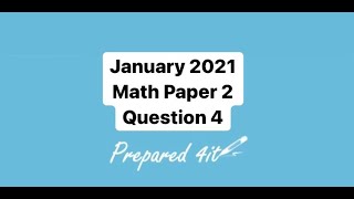 CXC (CSEC) Math Paper 2 | January 2021 Question 4