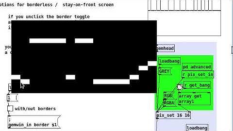 Pd Gem  -  gem screen controls    and piano roll