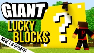 *NEW* Minecraft: LUCKY BLOCK MOD (GIANT Lucky Blocks, Bouncy House and More!) Mod Showcase [1.8]