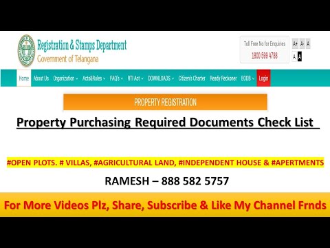 Required Documents for Property Registration 2021, IGRS Telangana,Hyd,Seller, buyer & Representative
