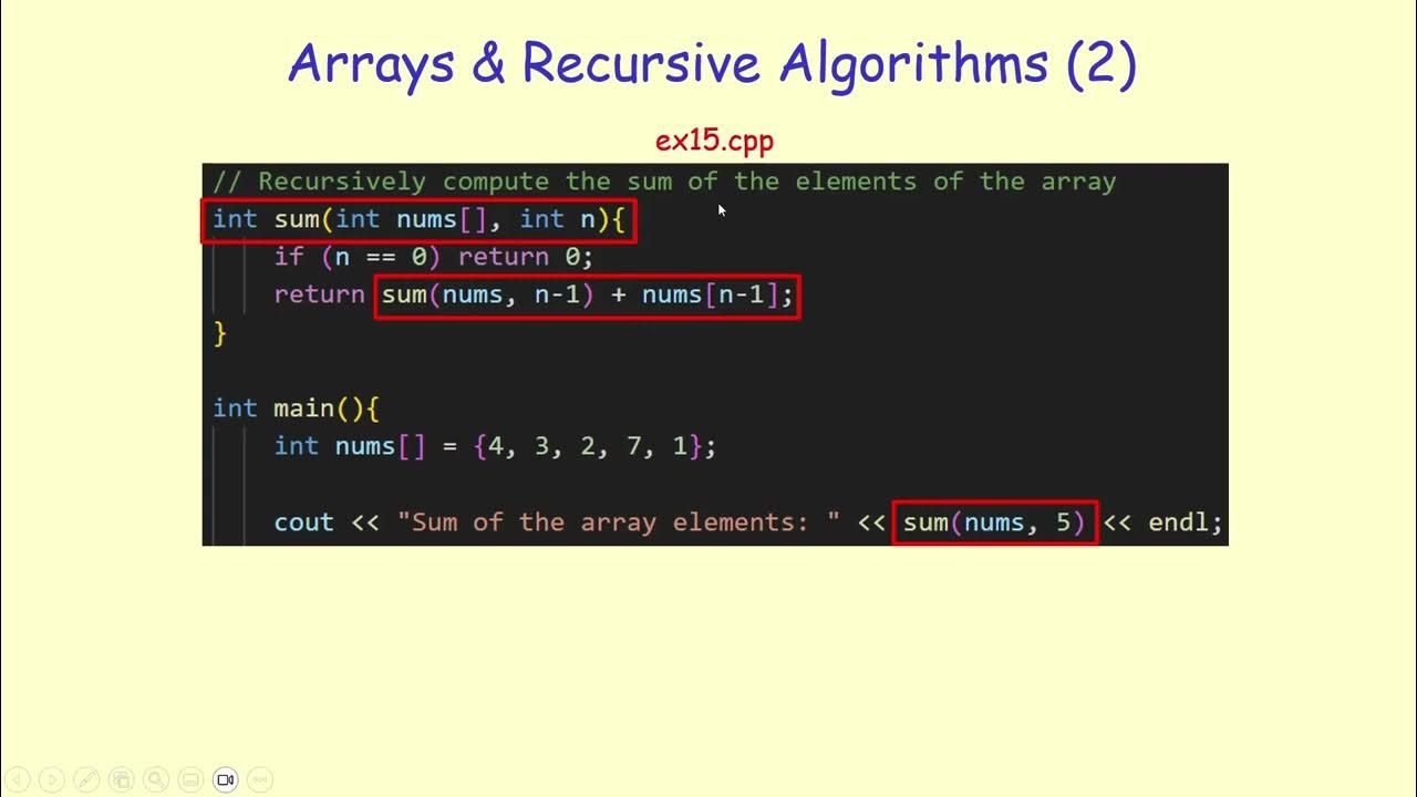 Arrays & recursive algorithms - YouTube