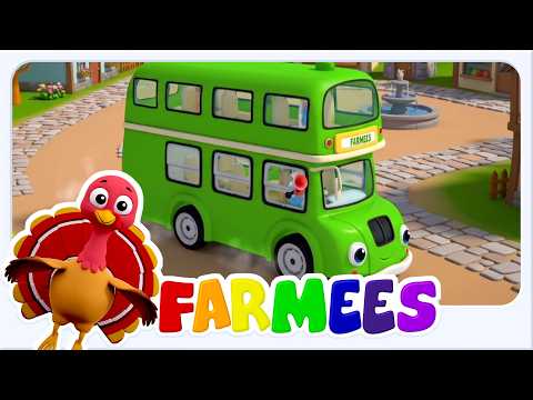 Farmees バスのタイヤがぐるぐる回るよ 🎵 | 幼児に人気の童謡