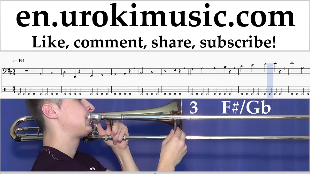 Trombone lessons Jonas Blue - Mama Sheet Music Tutorial Part#1 um-i352