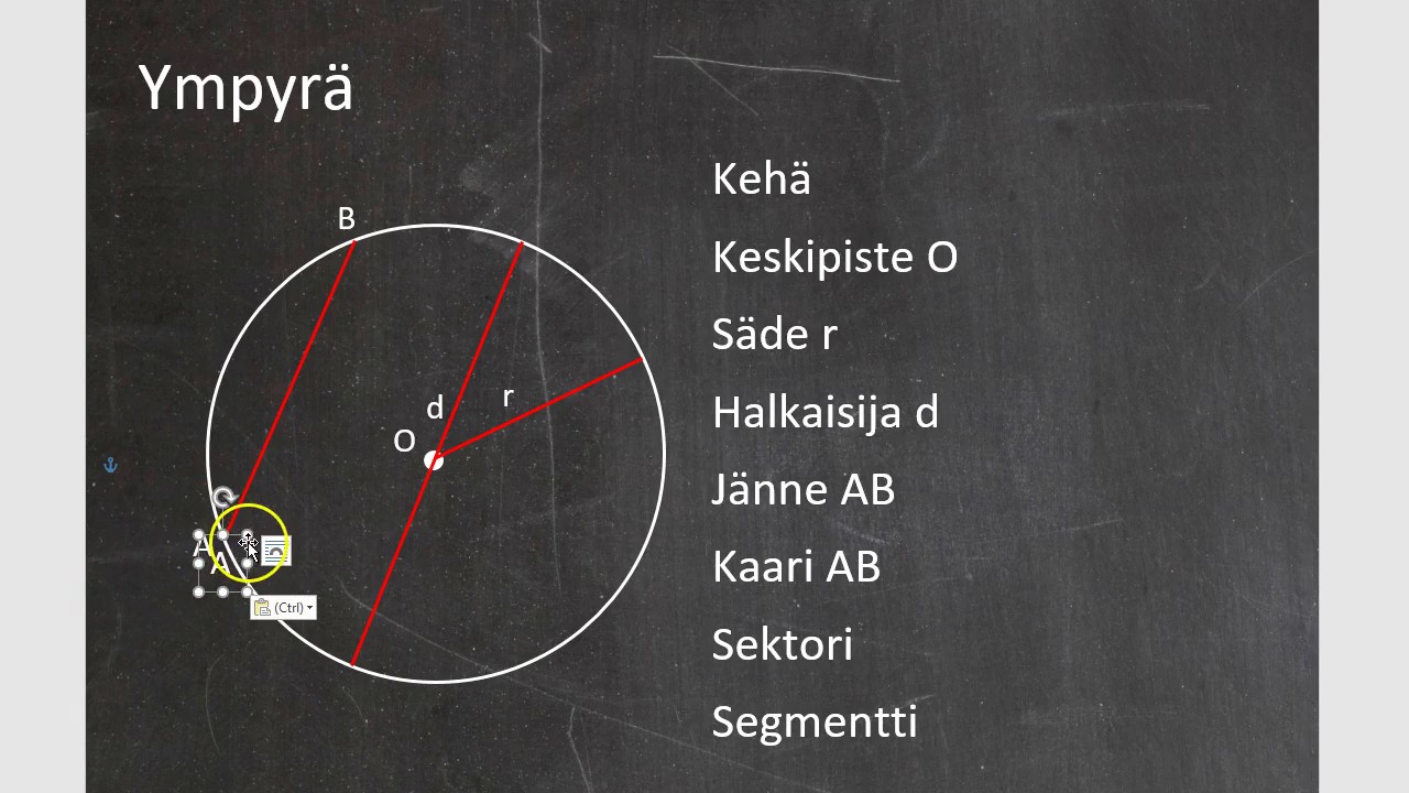 7. luokan matematiikka, kurssi2: Ympyrän peruskäsitteitä