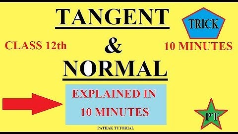 APPLICATION OF DERIVATIVES (TANGENTS AND NORMALS) PART 1 TRICK CLASS XII