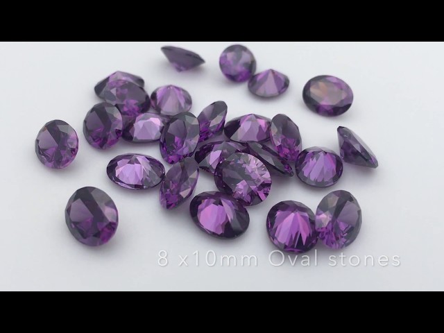 3A Quality Cubic Zirconia Amethyst Color Oval Shape gemstones