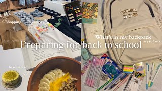 Preparing for back to SCHOOL📓🎒shopping, baking a cake, what’s on my backpack and pencil case